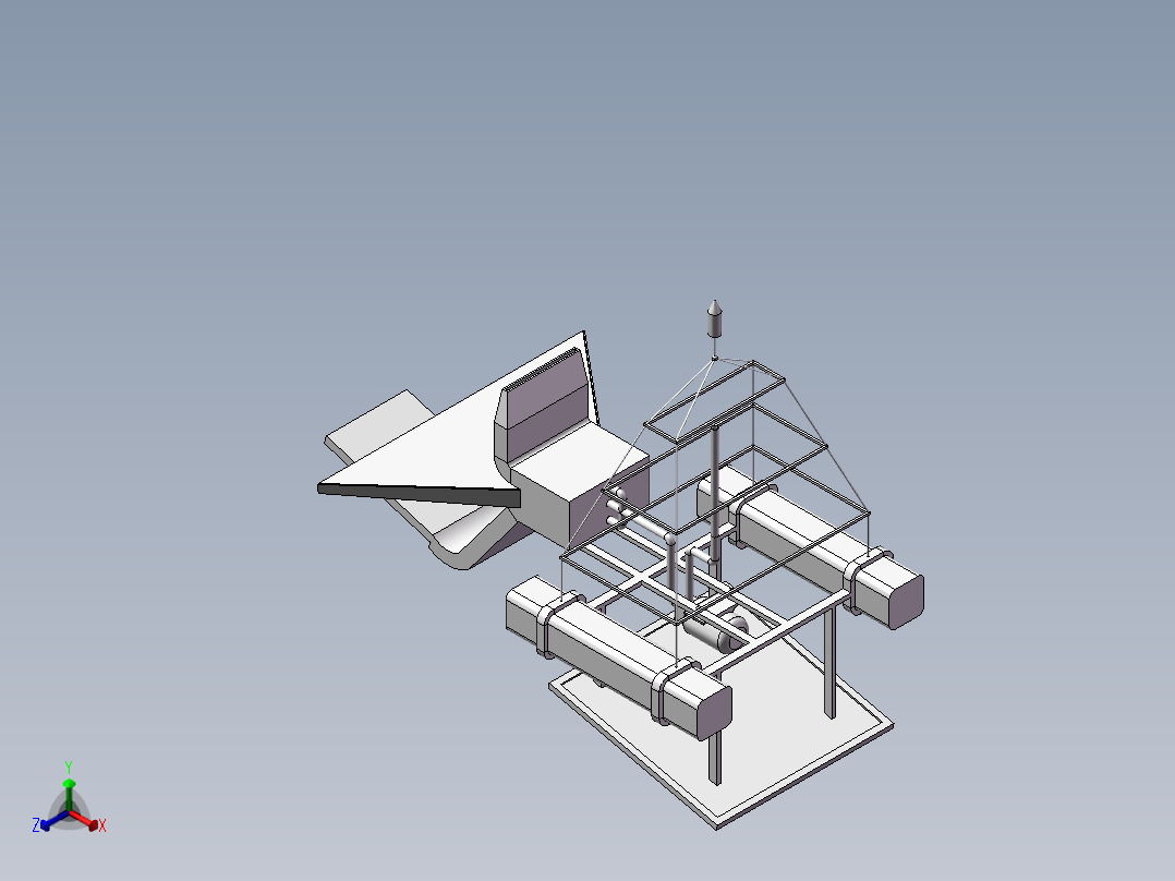河道水质净化修复设备正等轴测图