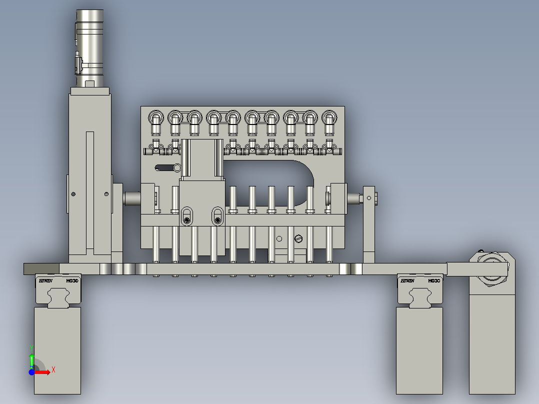 扬声器自动加工生产线设计-JA1308-HD-020000多轴旋转机构-V1前视图