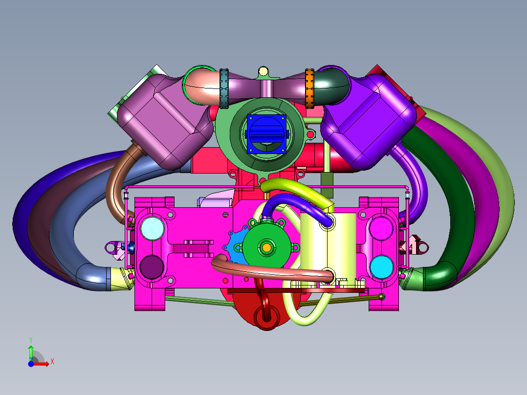 小排量增压发动机前视图