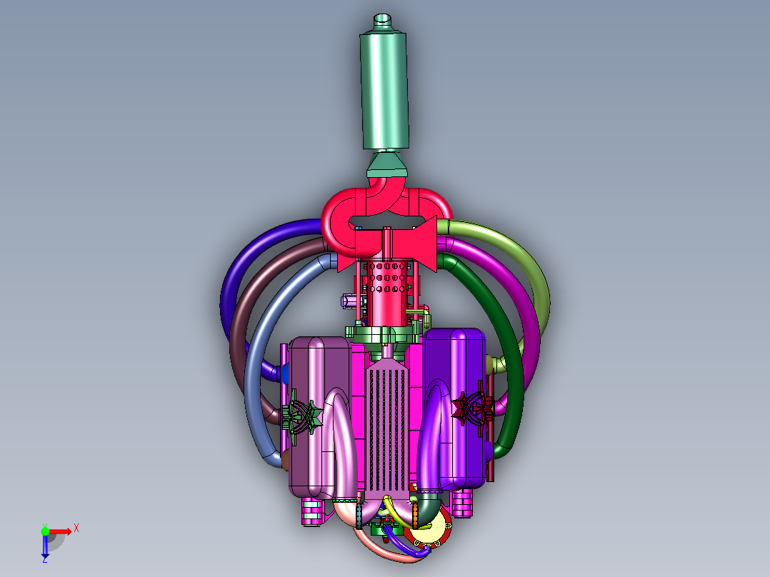 小排量增压发动机俯视图