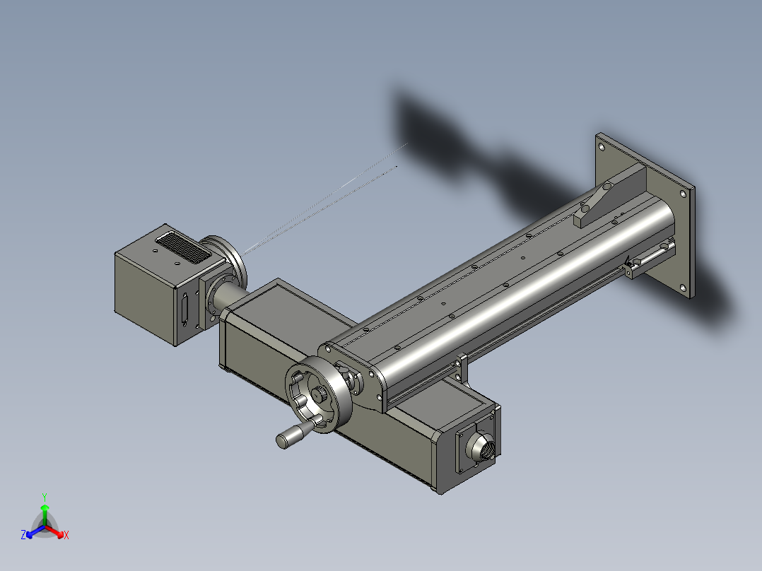 激光器+升降调节-装配体5反向正等轴测图