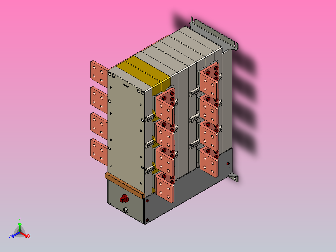 NH40-2000_4SZL 4P自动转换开关三维模型202011正等轴测图
