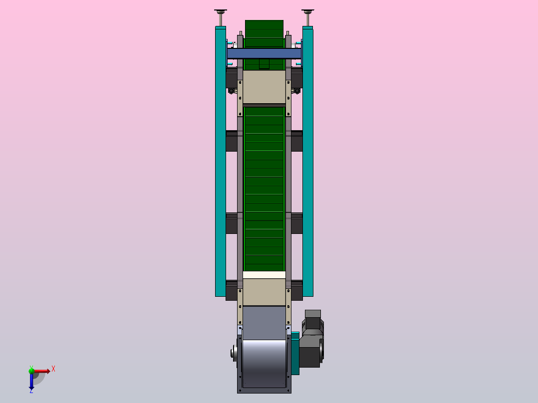 A4 提升输送机俯视图