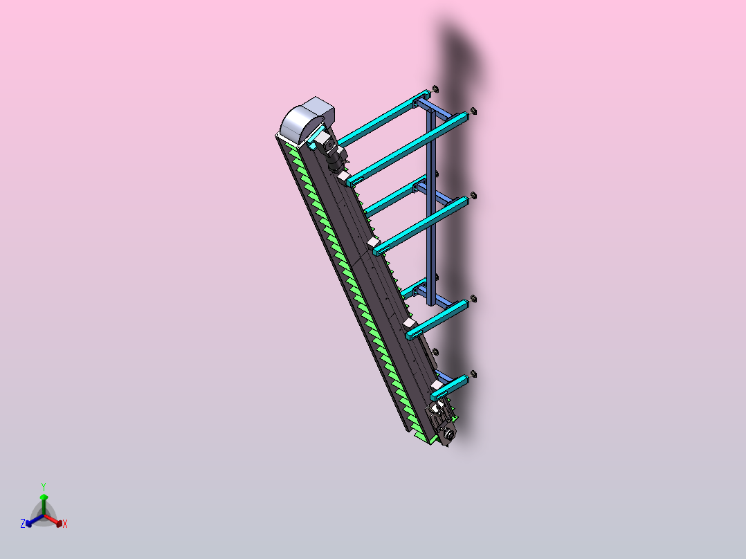 A4 提升输送机正等轴测图