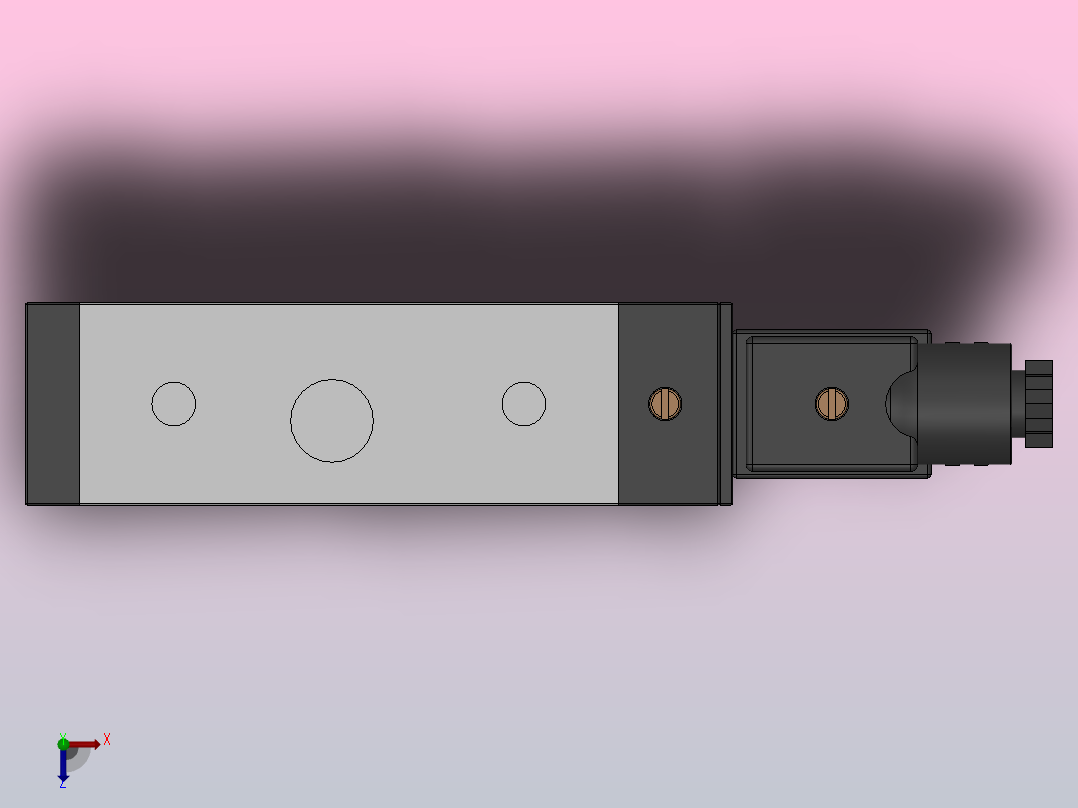 二位三通单电控换向阀[XQ230840]俯视图