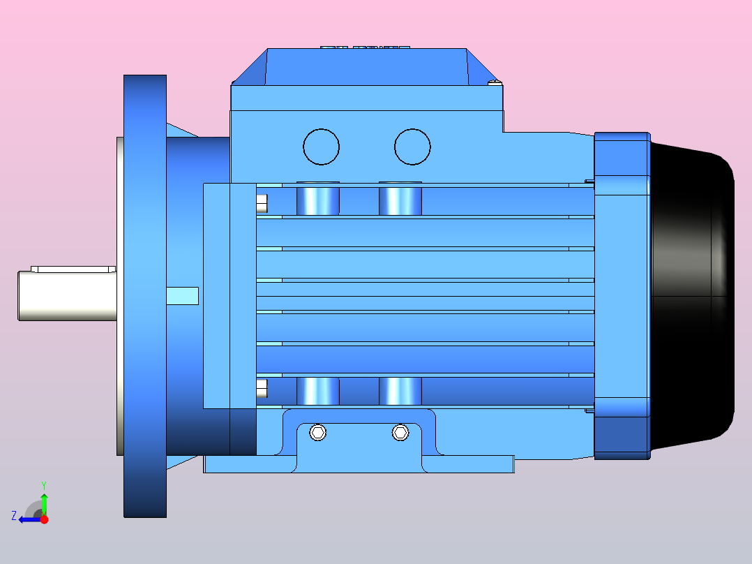 IM B35 H80-180(YE2、YE3)通用电机[YE3-100L1-4-B35]右视图