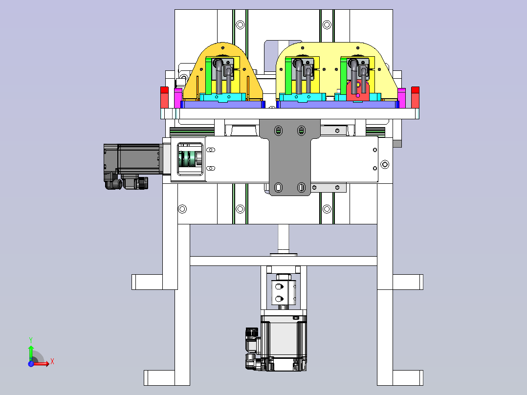 90度翻转检测模组3D数模图纸 Solidworks设计 附STEP前视图