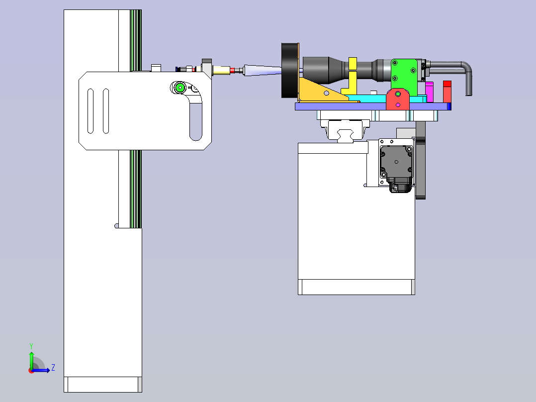 90度翻转检测模组3D数模图纸 Solidworks设计 附STEP左视图