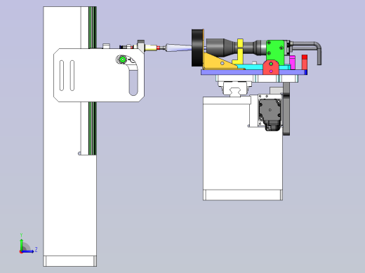90度翻转检测模组3D数模图纸 Solidworks设计 附STEP左视缩略图