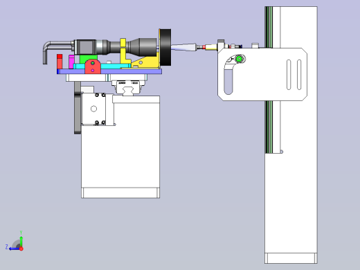 90度翻转检测模组3D数模图纸 Solidworks设计 附STEP右视缩略图