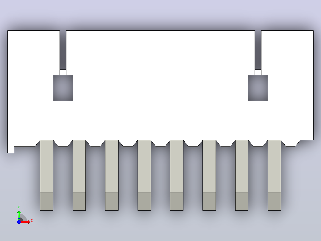 短款型直插头JST connector 1x8  P1.25mm thru hole wafer A2前视图