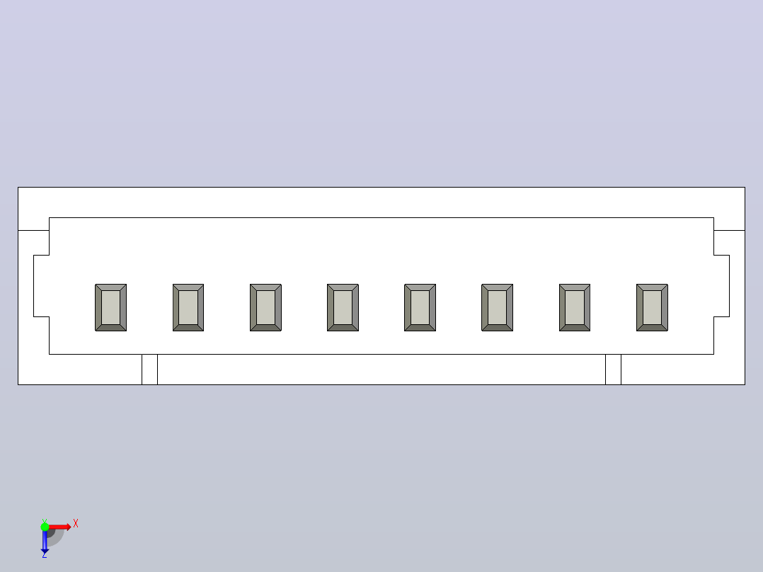 短款型直插头JST connector 1x8  P1.25mm thru hole wafer A2俯视图
