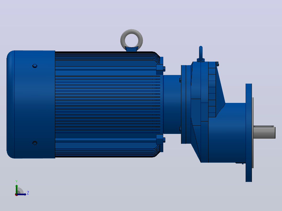 RXF77法兰轴伸式安装斜齿轮减速机RX77-Y5.5-4P-132S-M1-0°-Φ250左视图