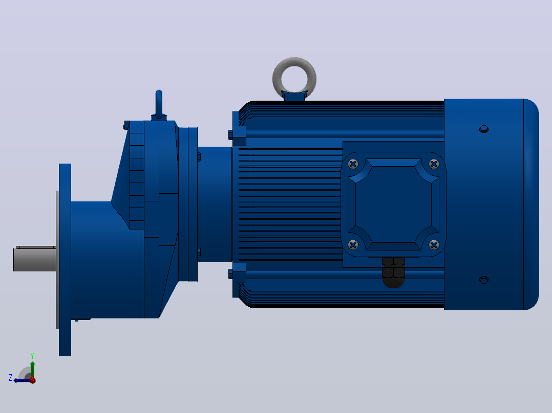 RXF77法兰轴伸式安装斜齿轮减速机RX77-Y5.5-4P-132S-M1-0°-Φ250右视图