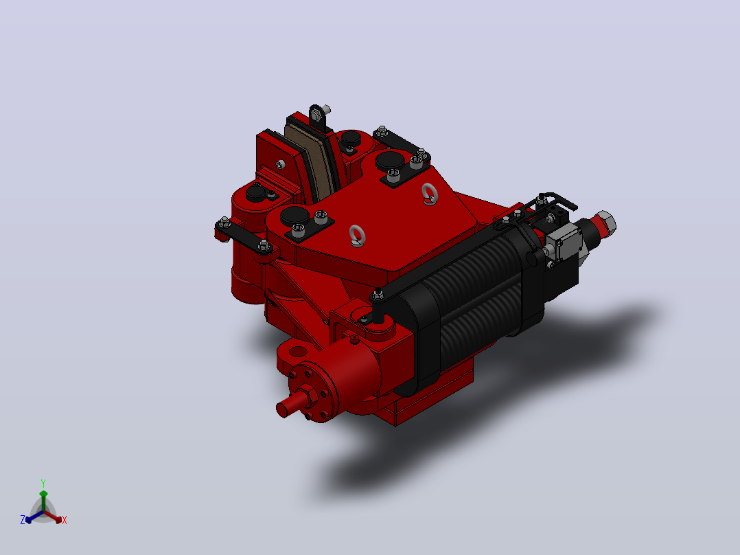 SBD-B安全制动器_SBD80-B-1000×30ⅠRL.WL.CL正等轴测图