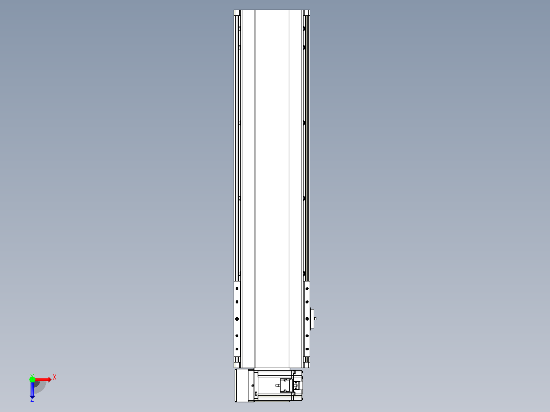 皮带直线轴半封闭可选导轨TPA-HNB-202D-140-L600-LU-C-P75-N3俯视图