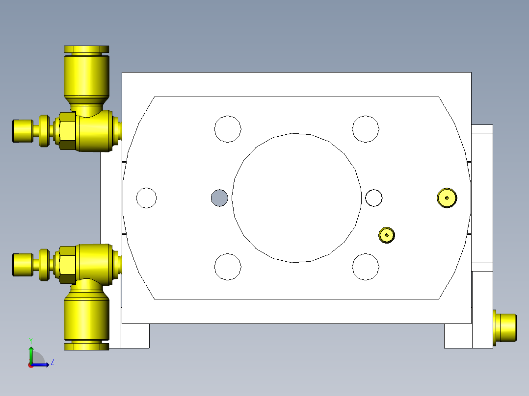 回转、夹紧组件左视图