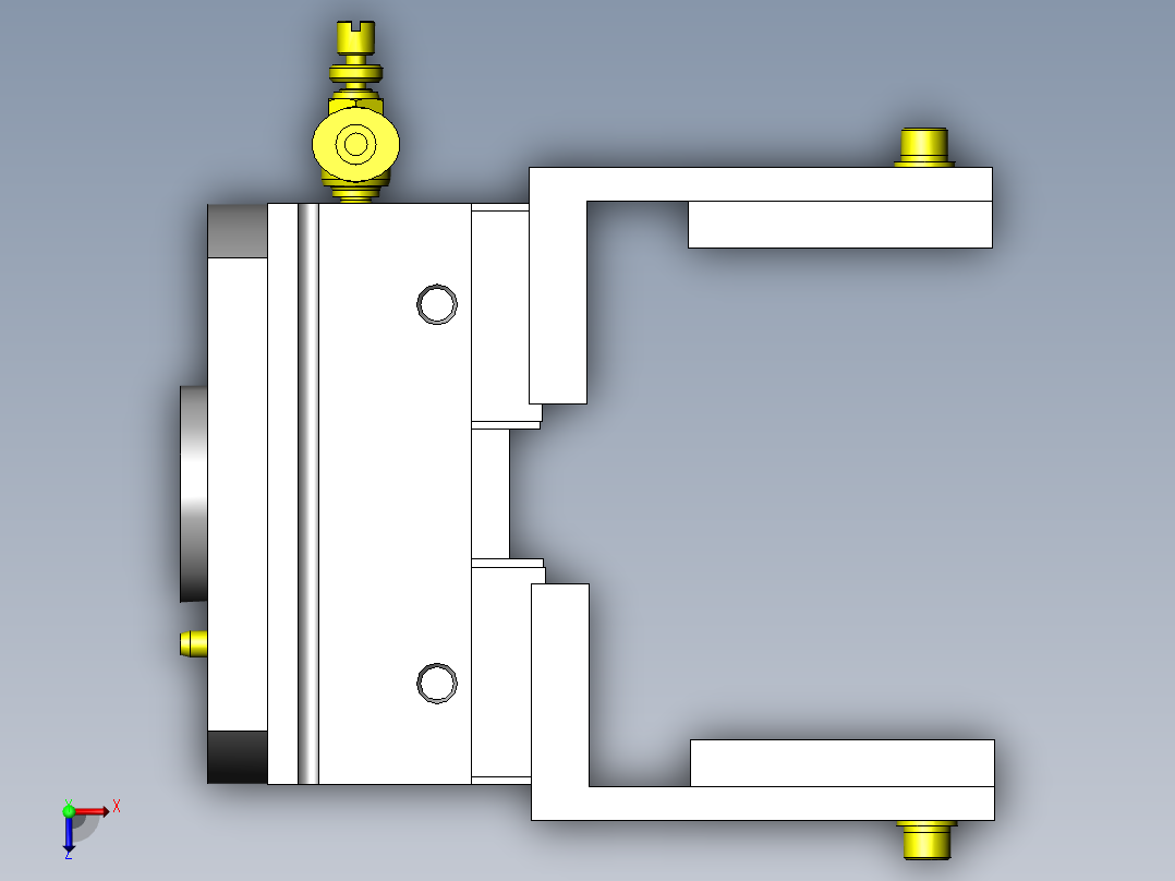回转、夹紧组件俯视图