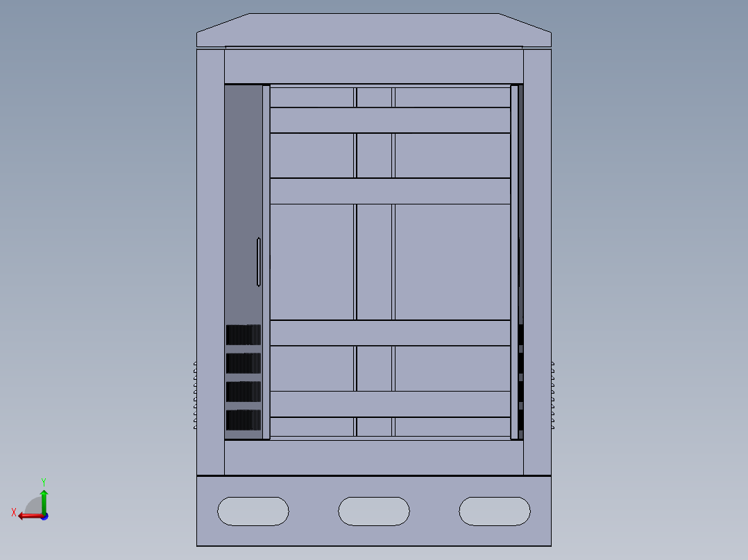 电控箱 3D图 机械设计自动化3D模型素材文件后视图