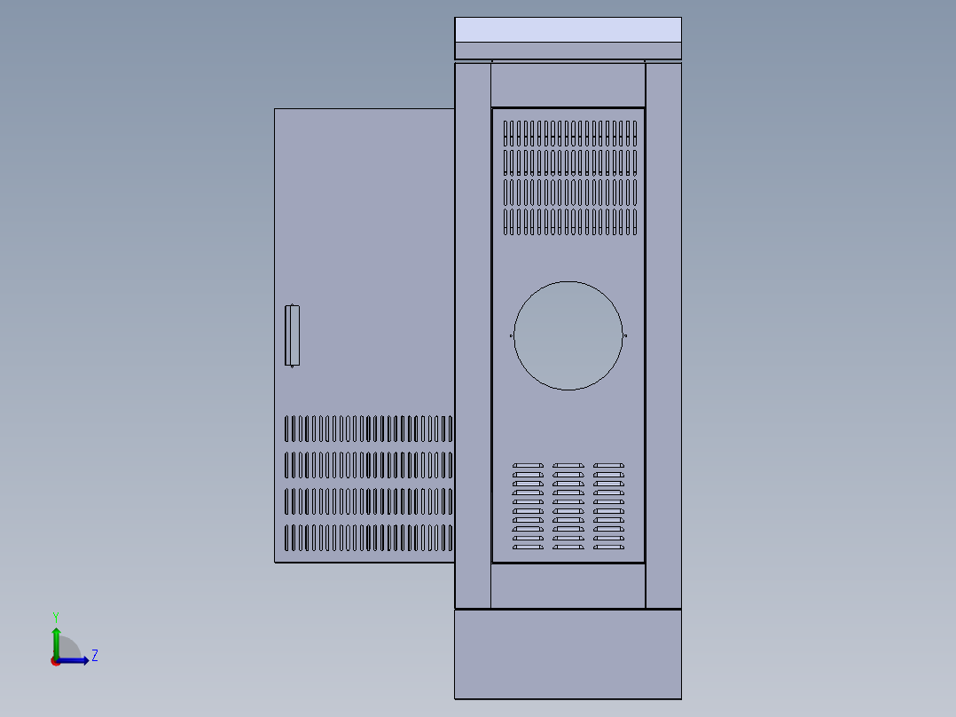 电控箱 3D图 机械设计自动化3D模型素材文件左视图