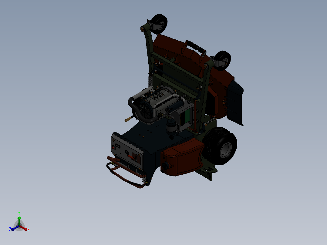 割草机剪草机SW2016正等轴测图