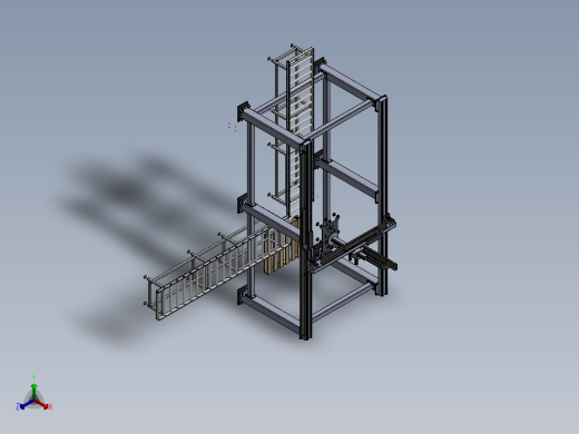 直角坐标桁架机械手3d图纸大型龙门桁架三轴码垛搬运机械手3d模型正等轴测缩略图