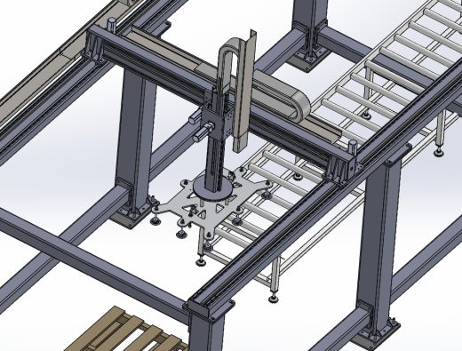直角坐标桁架机械手3d图纸大型龙门桁架三轴码垛搬运机械手3d模型缩略图