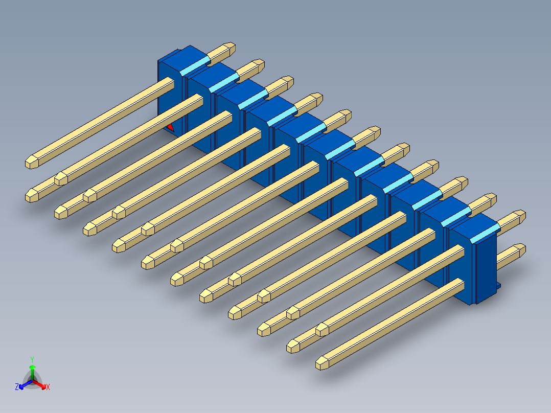 彩色公头100mil（2.54mm）系列-DS1021_blue_2x11p_100mil_Type5_rev1.0