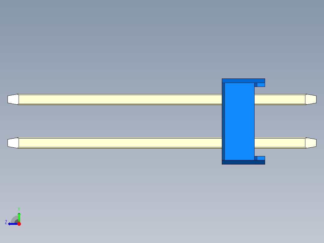 彩色公头100mil（2.54mm）系列-DS1021_blue_2x11p_100mil_Type5_rev1.0右视图