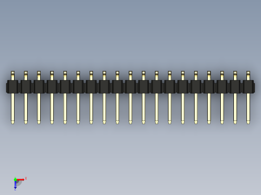 彩色公排针 100mil 2.54mm 系列-DS1022_black_38p_100mil_TypeSMT_rev1.0俯视缩略图
