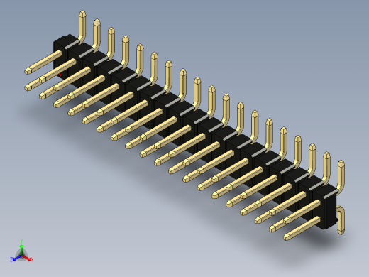 彩色公排针 100mil 2.54mm 系列-DS1022_black_38p_100mil_TypeSMT_rev1.0正等轴测缩略图