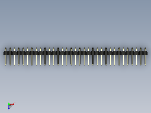 彩色公排针 100mil 2.54mm 系列-DS1022_black_66p_100mil_TypeSMT_rev1.0俯视缩略图