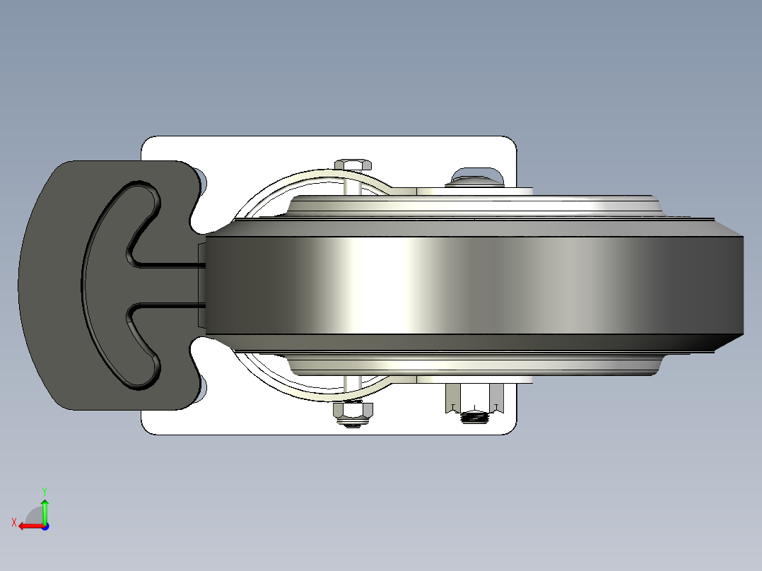 重荷重腳輪(4000N)5574-3D多系列多零件图纸模型后视图