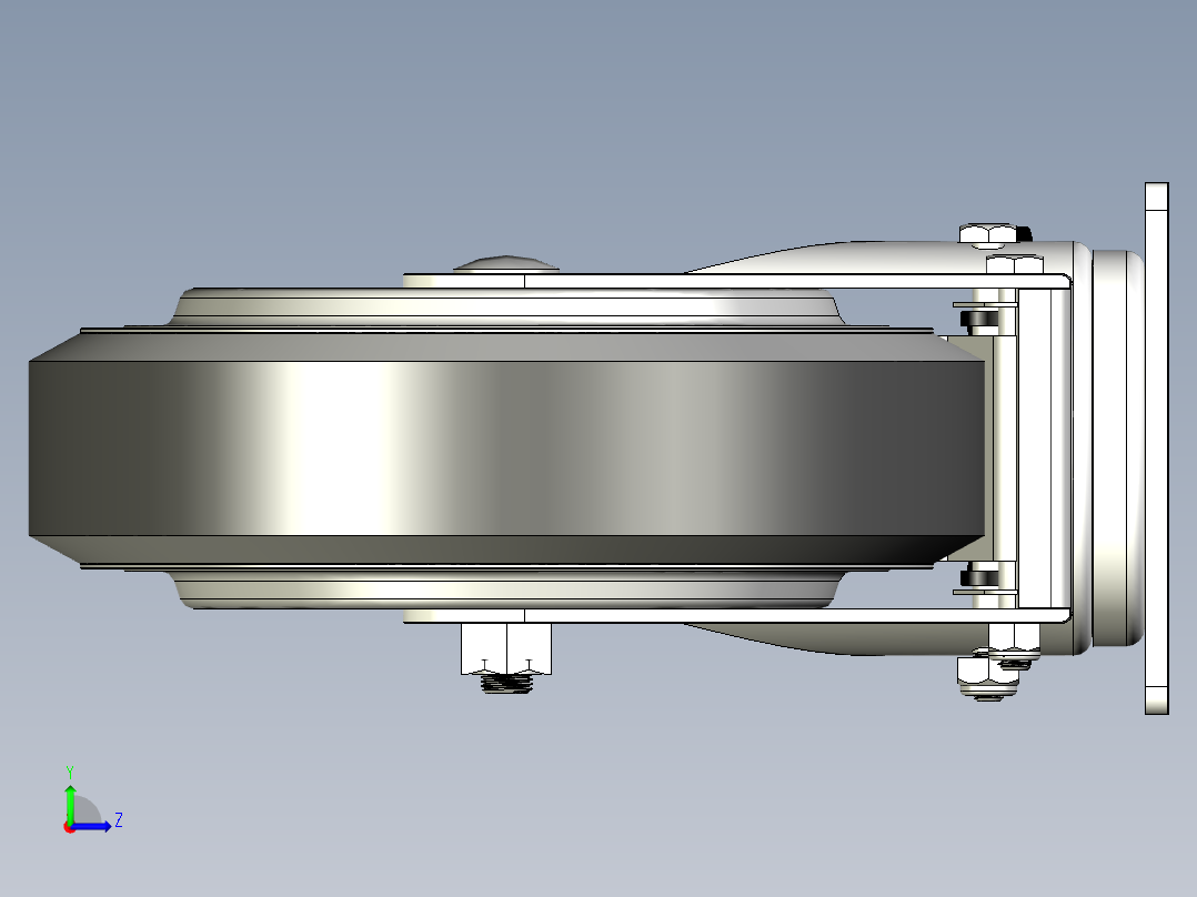 重荷重腳輪(4000N)5574-3D多系列多零件图纸模型左视图