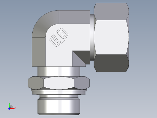 卡套式工业通用硬管接头EO_Adjustable_Locknut_elbow_WEE25ZSMCF前视缩略图