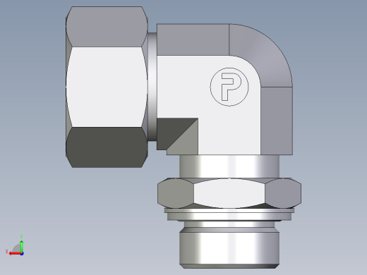 卡套式工业通用硬管接头EO_Adjustable_Locknut_elbow_WEE25ZSMCF后视缩略图