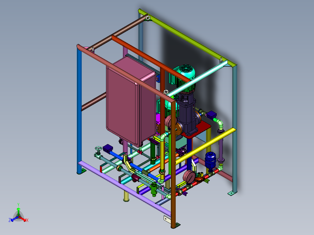 溶液制备投加系统正等轴测图