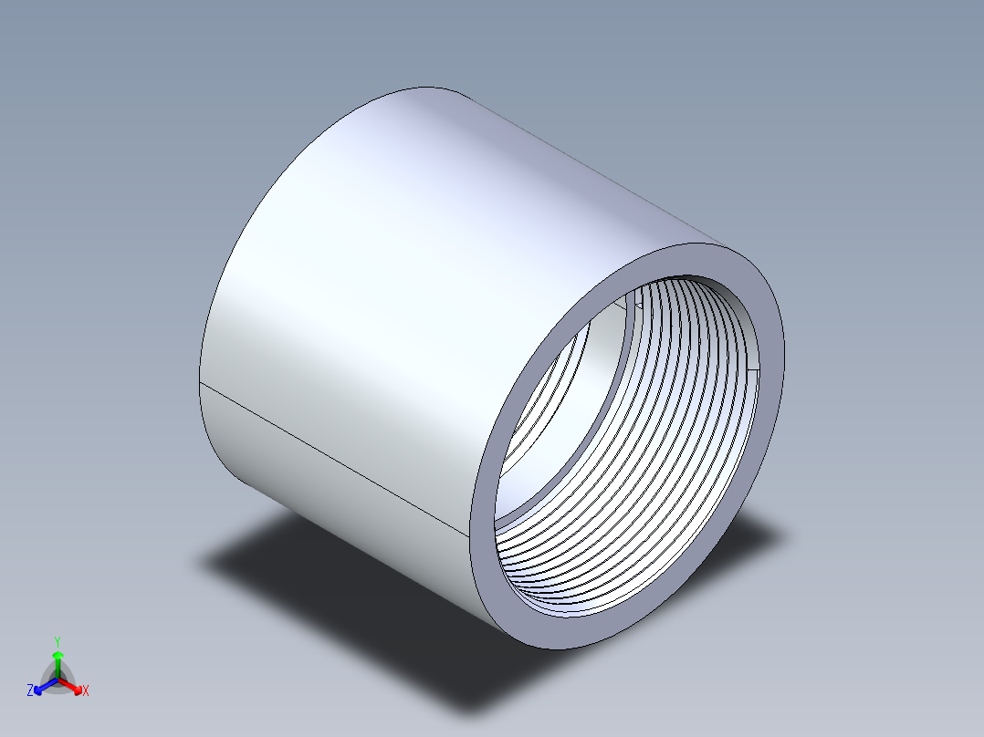 CPVC管件12-Sch80_Coupling_FPTxFPT_9830-030 _3in正等轴测图