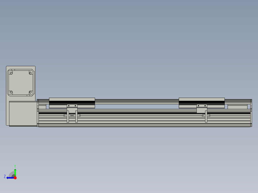 直线模组LHB17-L40-S400-LU设计图纸右视图