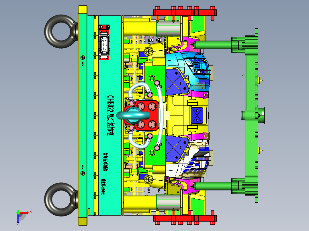 一款经典的汽车车灯配件模具3俯视图