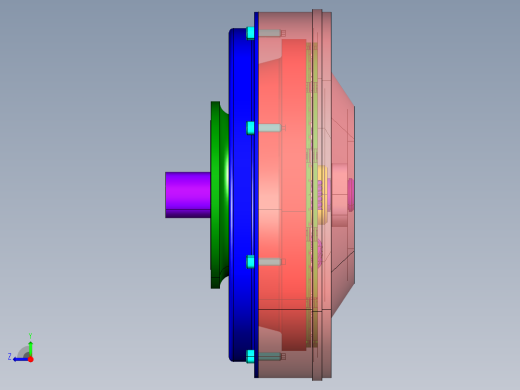 P103-PASSAT（帕萨特）新领域车型汽车拉式膜片弹簧离合器设计及三维catia建模右视缩略图