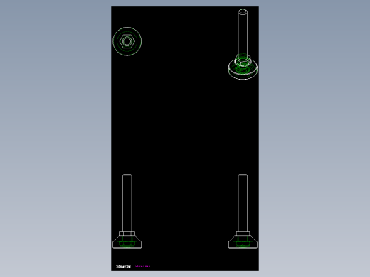 不銹鋼固定腳座1091-2D多系列多零件图纸模型