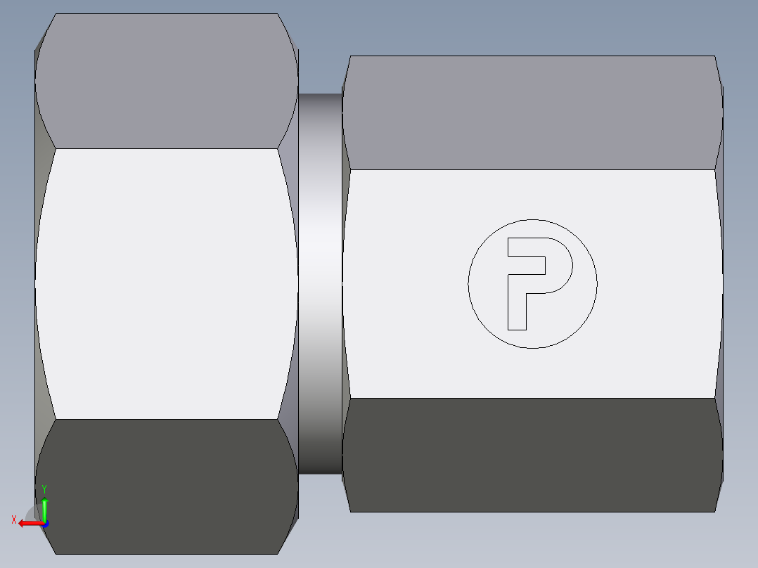 卡套式工业通用硬管接头EO_Swivel_connector_GAI18LR71后视图