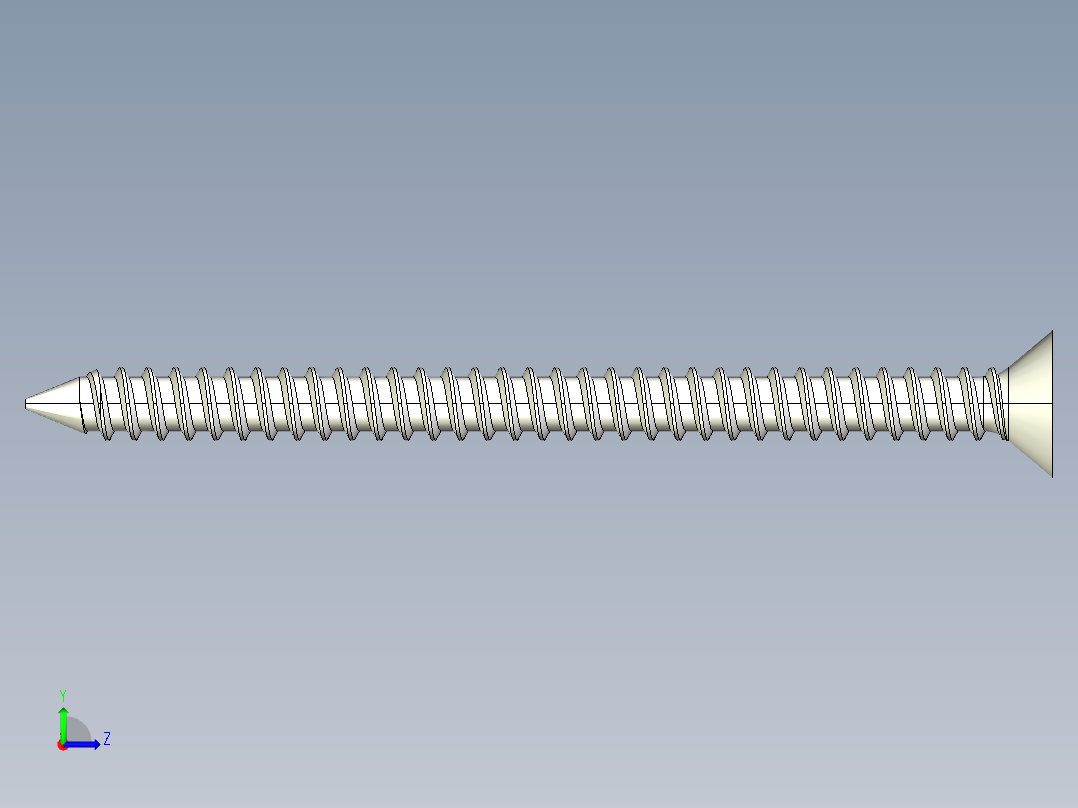 m3-13-to-40-沉头自攻螺丝-Screw M3 x 40 for Wood.STEP左视图