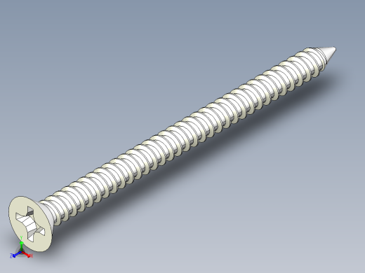 m3-13-to-40-沉头自攻螺丝-Screw M3 x 40 for Wood.STEP正等轴测缩略图