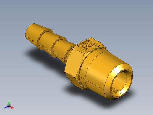 倒齿式工业管接头Hose Barb to Male Pipe 125HB-3-2正等轴测缩略图