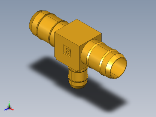 工业通用螺蚊管倒齿式工业硬管接头Union Tee Combination Sizes 224-8-8-6正等轴测缩略图