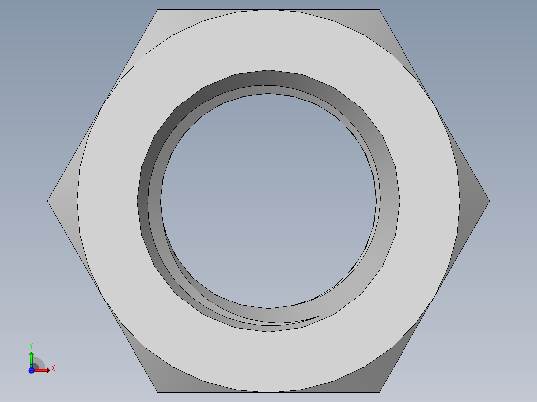DIN 934 螺母-M27 Nut.SLDPRT前视图