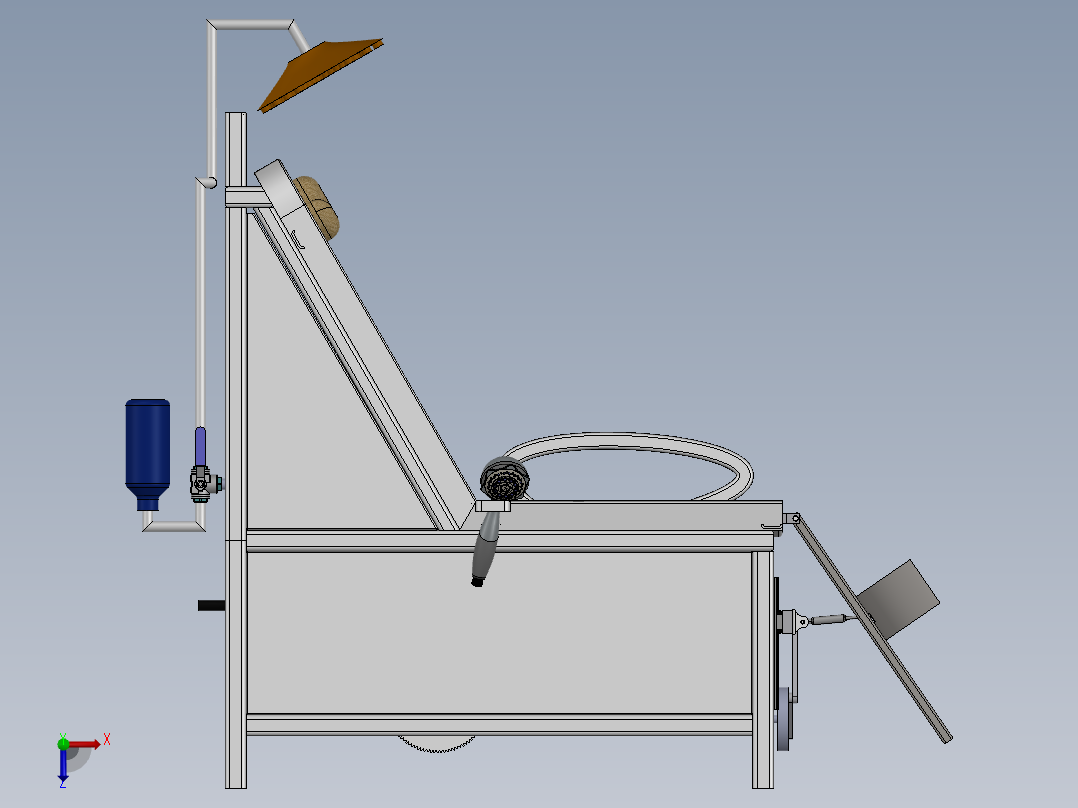 洗澡椅自动洗澡机三维SW模型+CAD图纸==719637==400俯视图