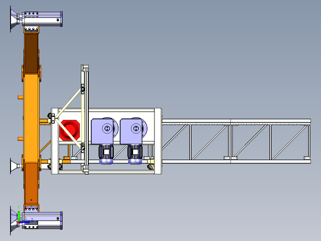 Lifting machine提升机构提升支架式左视图